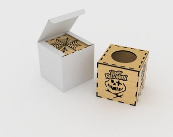 Halloween Box Laser Cut Dateien - Digitaler Download SVG PDF für 3 mm 4 mm