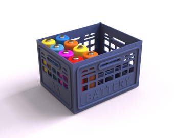 Beer Crate AA Battery Storage STL- OBJ  Files |  Battery Holder 3D Print Design
