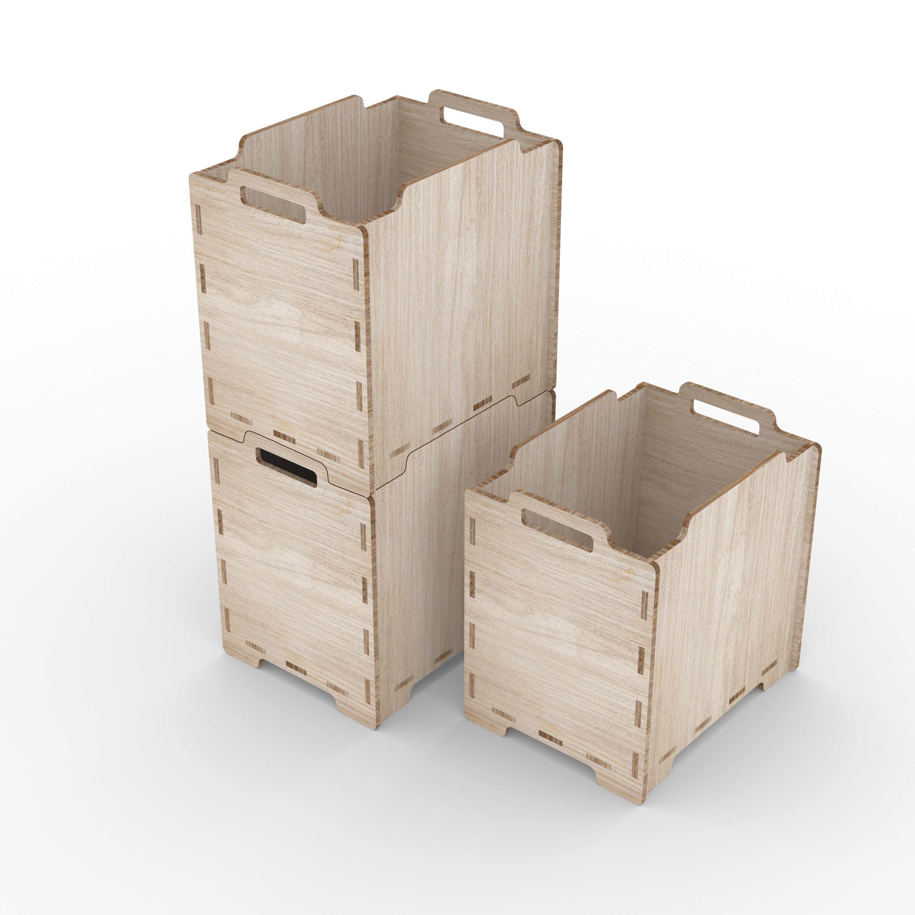 Laser Cut Stackable Storage Box | Wooden Storage Box Files | CNC ...