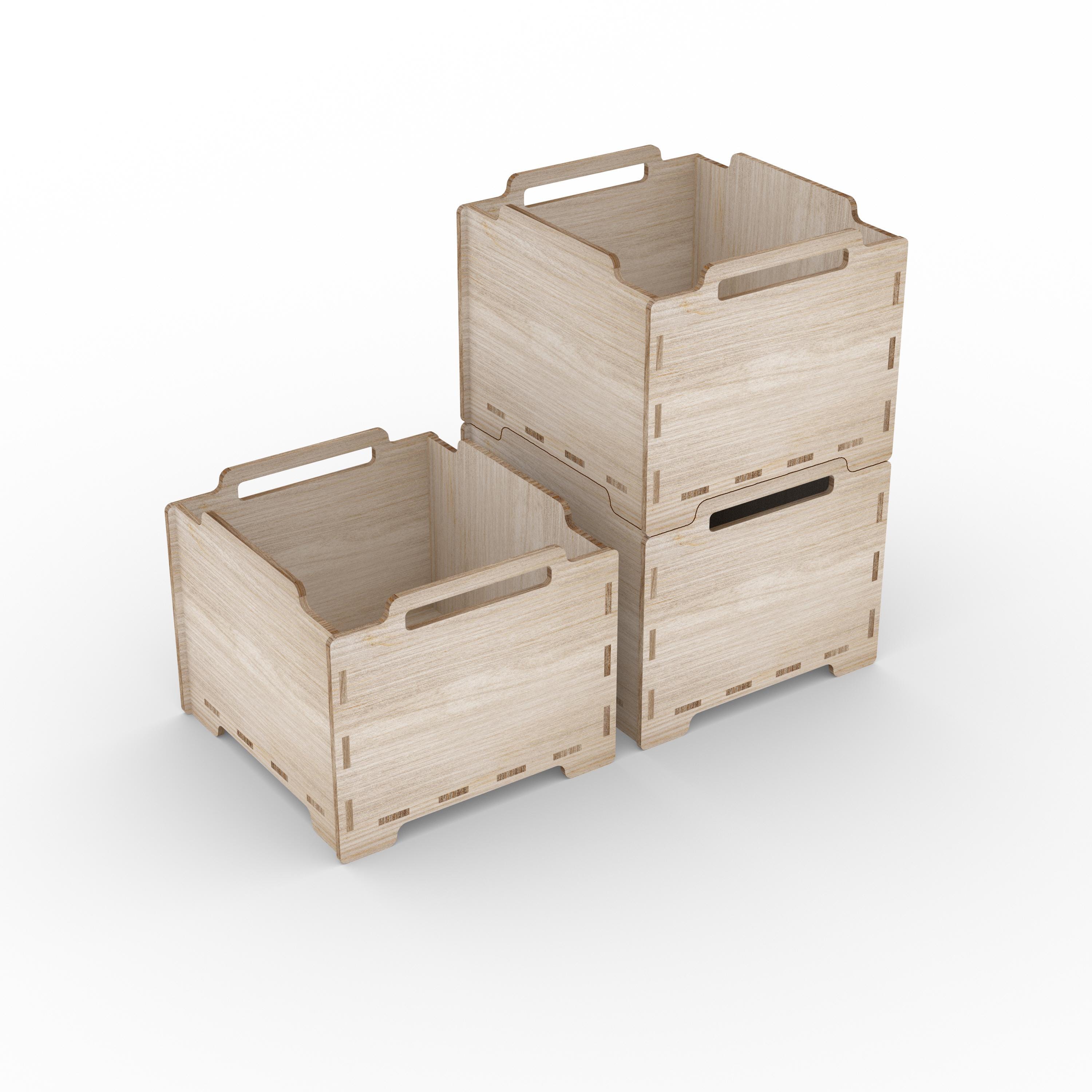 Laser Cut Stackable Storage Box | Wooden Storage Box Files | CNC ...