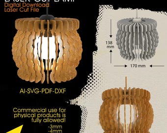 Archivo digital de lámpara para láser y formatos svg, ai, pdf, dxf