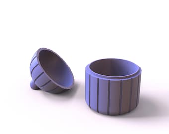 3D Print File, Round Jewelry Box STL