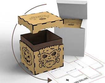 Halloween Box Laser Cut Dateien - Digitaler Download SVG PDF für 3 mm 4 mm