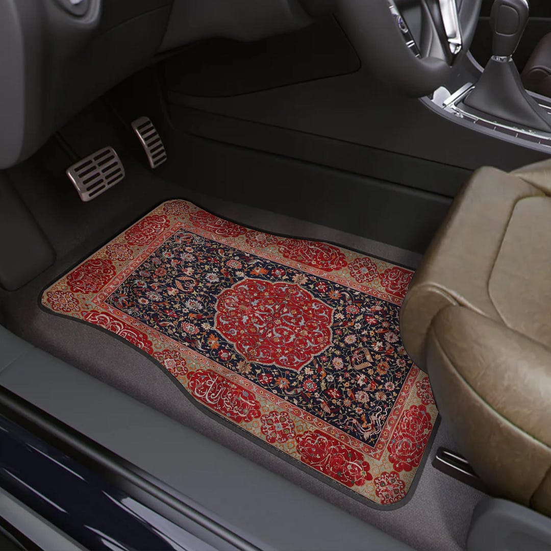 Persian Rug Pattern Red Car Floor Mats - Etsy
