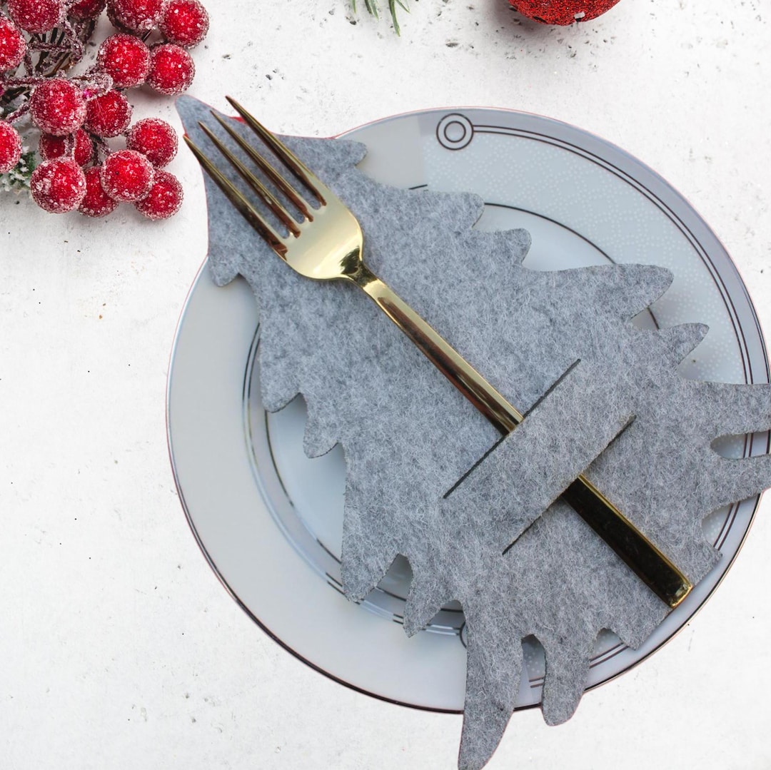 Christmas Tree Cutlery Holder, Different Colour Options, 6PCS Christmas — free download