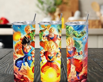 Vaso de acero inoxidable personalizado de anime: sublimación vibrante, 20 oz