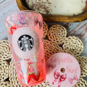 Enchanting Coquette Snow Globe Tumbler Perfect Holiday Gift for Her, Glittering Snow Globe Tumbler Gift Idea, Coquette Snow Globe Tumbler