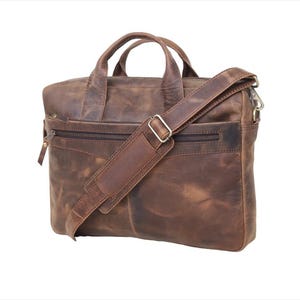 Personalized cowhide Vintage Leather Briefcase, Messenger Bag Men Leather Shoulder Bag, Leather Laptop Bag, Best Valentines Day Gift for Him