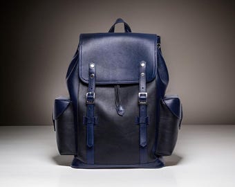 Mochila de cuero Crazy Horse hecha a mano: mochila de viaje de lona personalizada