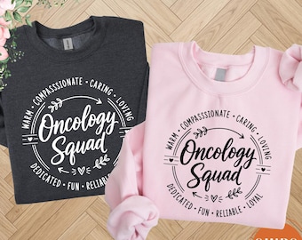 Custom Oncology Squad Sweatshirt, Compassionate Cancer Care Nurse Crew Sweatshirt, Hospital Department Pullover