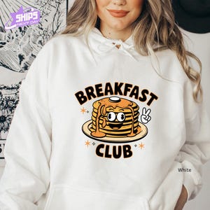 Breakfast Club Aesthetic Bohemian Hoodie, Retro Vintage Breakfast Sweatshirt, Oversized Retro Morning Sweater, Grunge Hippie Boho Crewneck