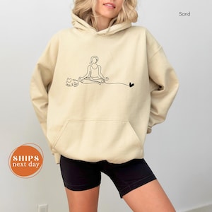 Yoga Hoodie, Namaste Graphic Sweatshirt, Good Vibes Hoodie, Yoga Gifts For Women, Personalized Hoodie, Mom Birthday Gift, Cozy Pullover