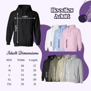 a hoodie with measurements for the hoodies