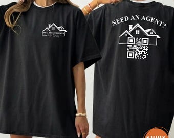 Comfort Colors Custom Real Estate Agent Shirt, Company QR Code Marketing Top, Realtor Business Apparel