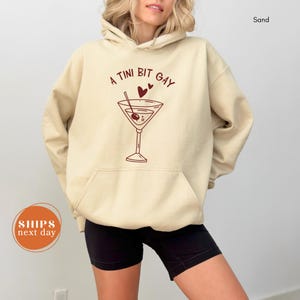 A Tini Bit Gay Hoodie, Lesbian Cowgirl Sweatshirt, Sapphic Hoodie, Femme Lesbian Hoodie, Subtle Bi Pride Hoodie, WLW Pride Hoodie