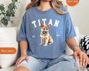 Comfort Colors Custom Dog Portrait Shirt, Retro Pet Photo Top, Personalized Dog Lover Apparel
