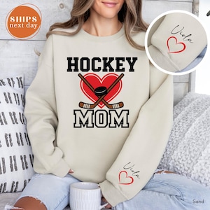 Hockey Mom Sweatshirt, Personalized Hockey Mom Hoodie, Custom Hockey Mom Sweater, Hockey Mom Gift, Hockey Gift, Hockey Mom Hoodie