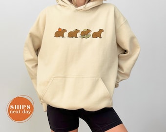 Funny Capybara Sweater, Capybara Hoodie For Animal Lovers, Relaxed Capybara Crewneck, Gift For Girlfriend Capy Spirit, Animal Gift For Her