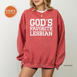 Funny Lesbian Hoodie, Gods Favorite Lesbian Sweater, Pride Sweatshirt, Retro Queer Pullover, Sapphic Girl Kisser, Gay Rights Hoodie