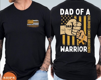 Comfort Colors Childhood Cancer Awareness Shirt, Family Support Tee, Dad Of A Warrior Shirt, Kids Cancer Support Top, Cancer Awareness Gift