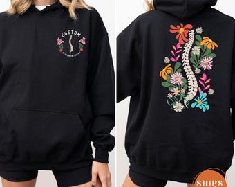 Ortho Spine Surgery Hoodie, Front And Back Neuromonitoring Pullover, Accurate Surgical Tech Sweatshirt