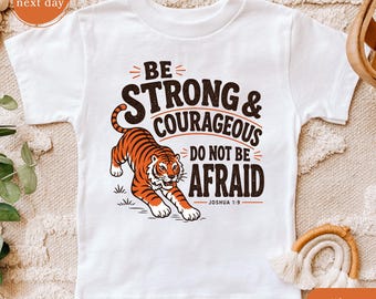 Comfort Colors Christian Toddler Shirt, Youth Religious Tiger Tee, Jesus Apparel Faith Gift Kids T-Shirt
