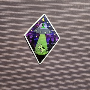 Cow Abduction Alien Sticker