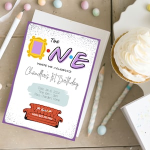 The One Where We Celebrate 1st Birthday | Printable Invitations | Editable Canva Template | Digital Download | TV Show