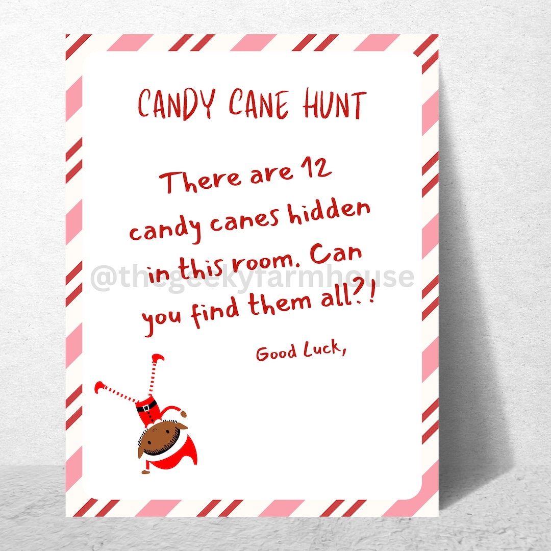Candy Cane Hunt Elf Printable