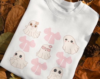 Halloween Cute Ghost png, Coquette Bow Halloween png, Halloween png, spook png, Spooky Season png, Coquette png, sublimatie png-ontwerpen