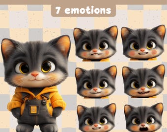 Schattige Vtuber tuinbroek kat png-avatar, 7 x grappige png-knol premade cadeau-editie voor Twitch Vtubers en contentmakers! Onenigheid: