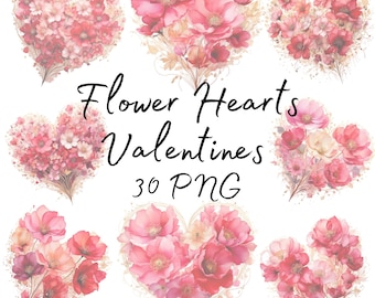 30 PNG Flor Corazón Png, Diseño De San Valentín Png, Diseño De San Valentín, Regalo De San Valentín, Corazón De Amor Png, Diseño De San Valentín Png Descarga Digital