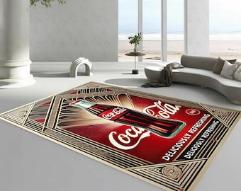 Coca Cola Area Rug: Washable Anti-slip Coke Carpet - Etsy