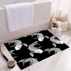Fish Mat,Fish Decor,Bath Decor,Bathroom Mat,Cool GiftDurable Mat,Non Slip Mat,Doormat,Ocean Mat,Sea Creatures Rug