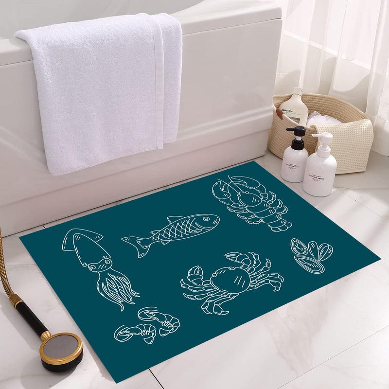 Crab Print Pattern Floor Mat