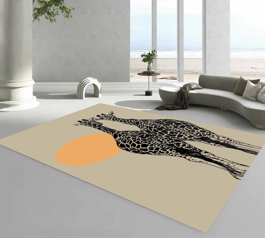 Giraffe Rug: Modern Animal Print Microfiber Area Rug - Etsy