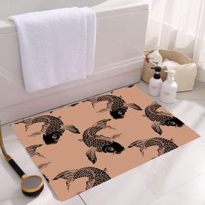 Fish Decor,,Bathroom Mat,Fish Mat,Sea Creatures Rug,Sea Life Mat,Ocean Mat,Trendy Mat,Popular Mat,Non Slip Mat,Durable Mat