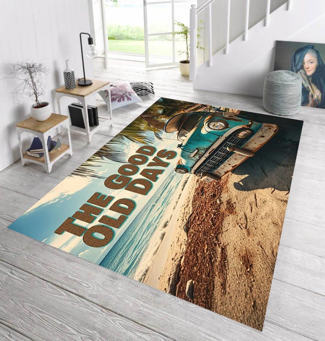 Vintage Surf Van Rug, Retro Home Decor - Etsy