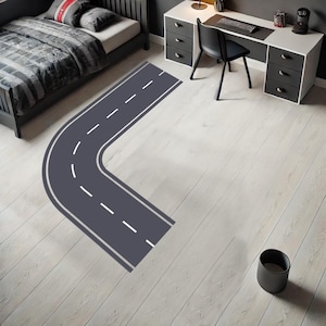 Wegmat, vloerkleed jongenskamer, straatkleed, autowegdeken, autospeelkleed, autospeelkleed, speelgoedautomat, tapijt met wegenkaart, straatmat, trendy mat, cool cadeau