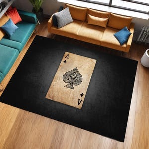 Benutzerdefinierte Teppich, Hausteppich, modernes Geschenk, Kartengeschenk, Pokerkarten, Wohnkultur, Hausdesign, Spielkarte gedruckt, Teppich, Bodenteppich, Kunst, Desing