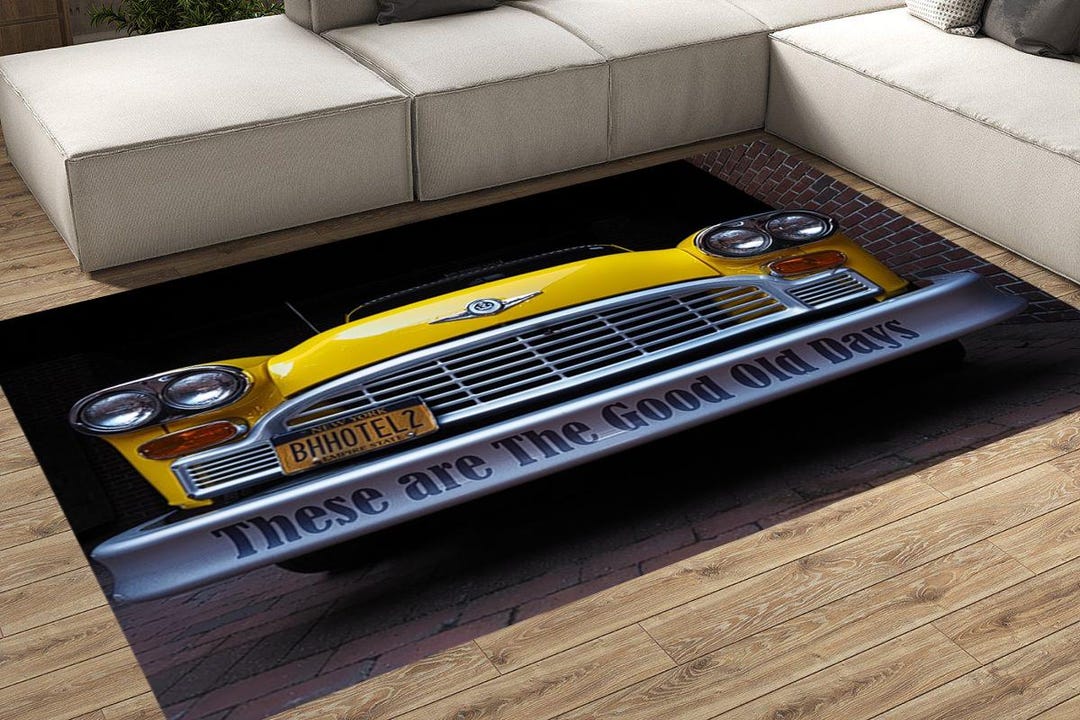 Car Rug Classic Retro Classic Car Rug, 'good Old Days' Theme - Etsy