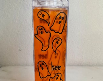 Spooky Ghosts Milk Carton Water Bottle / Clear Water Bottle / Reusable Water Bottle / Halloween