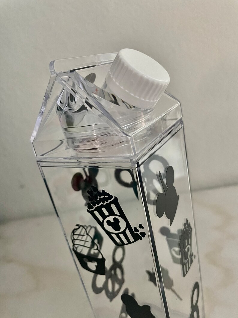 Custom Design Milk Carton Water Bottle / Clear Water Bottle / Reusable Water Bottle image 5