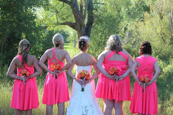 Neon Pink Bridesmaids Dress Xs 5xl 37 Colors Pink Etsy