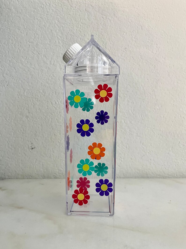 Custom Design Milk Carton Water Bottle / Clear Water Bottle / Reusable Water Bottle image 8