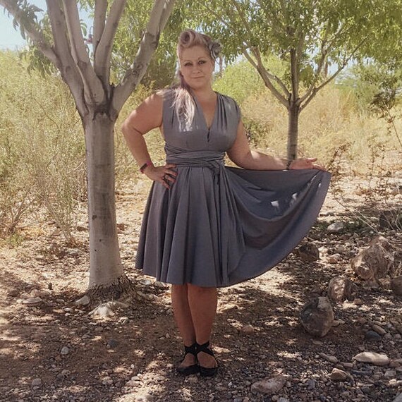 Steel Gray Convertible Dress 37 Colors Bridesmaids Etsy
