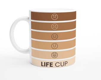 Life Cup in Shades of Brown, 11 oz. Ceramic Mug, Self-Care Gift, Unique Gift Ideas