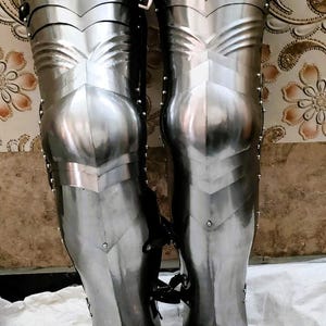 Gothic full leg armor | Medieval knight leg battle guard thigh sabaton shoes| LARP/ Reenactment worrier full leg armor| Ancient armor.