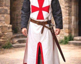 Handmade Medieval Crusader Tunic: Knights Templar Costume