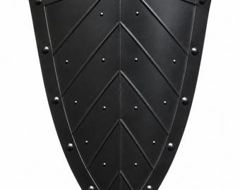 Middeleeuws gevechtsversleten bladschild: staal Viking-cosplay, 28 inch